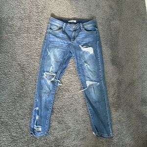 Denim ripped ankle JEANS